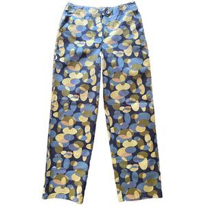 Talbots Women's‎ Oval Circle High Waist Straight Leg Stretch Pant Blue Green 8